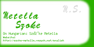 metella szoke business card